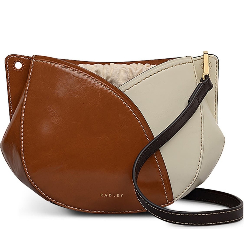 Radley London Bag Tan and Cream Leather Crossbody Bag - Picture 4 of 10